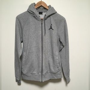 Jordan sweater adult small gray brushed zip-up jumpman men’s basketball hoodie